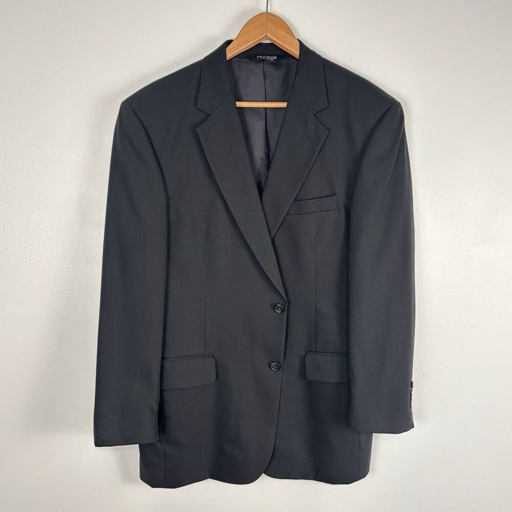 Jos A Bank Gordon Men's Sport Coat Blazer Two Button Solid Twill Black Wool 41R